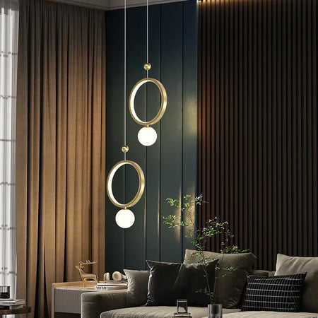 Luminaire Suspension design contemporain doré – Référence : Myrtille5623- - Nexa Lights
