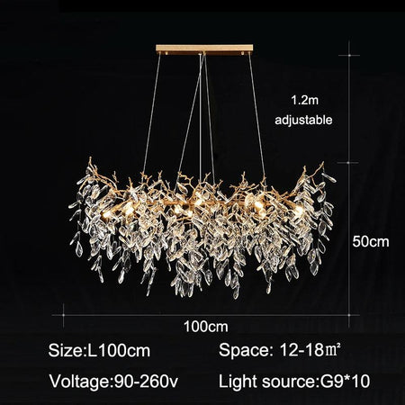 Luminaire Suspension design contemporain en cristal – Référence : Amélio5823- - Nexa Lights