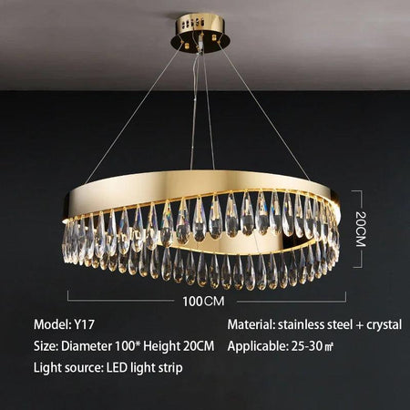 Luminaire Suspension design contemporain en cristal – Référence : Malin2048- - Nexa Lights