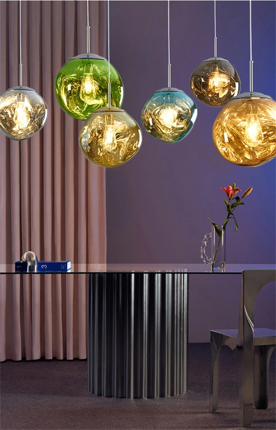 Luminaire Suspension design contemporain en cuivre – Référence : Nélia5823- - Nexa Lights