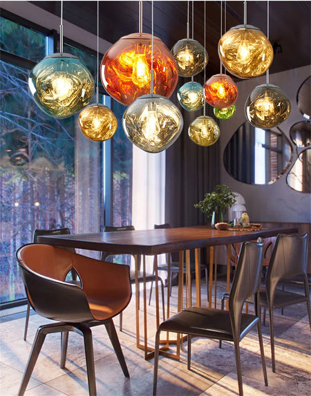 Luminaire Suspension design contemporain en cuivre – Référence : Nélia5823- - Nexa Lights