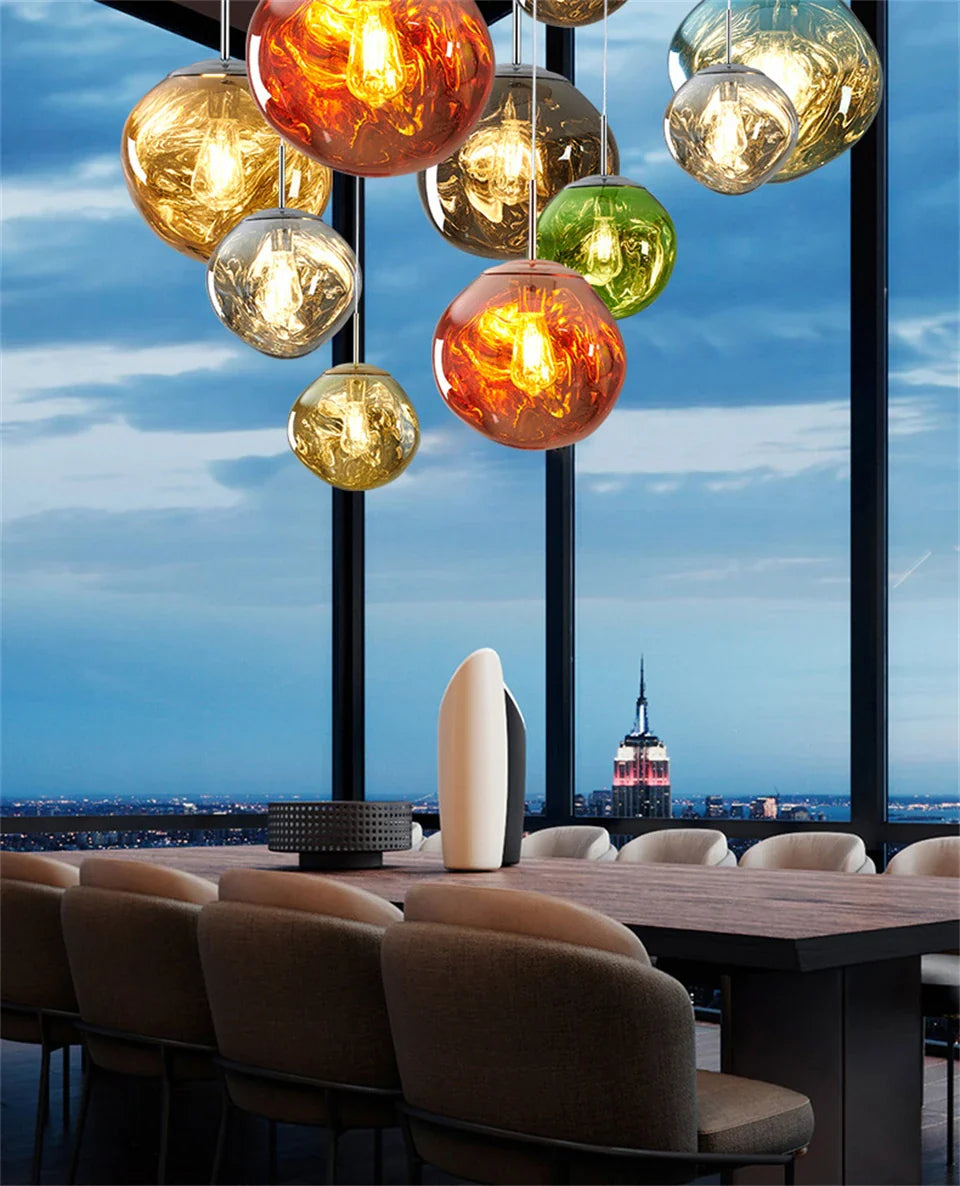 Luminaire Suspension design contemporain en cuivre – Référence : Nélia5823- - Nexa Lights