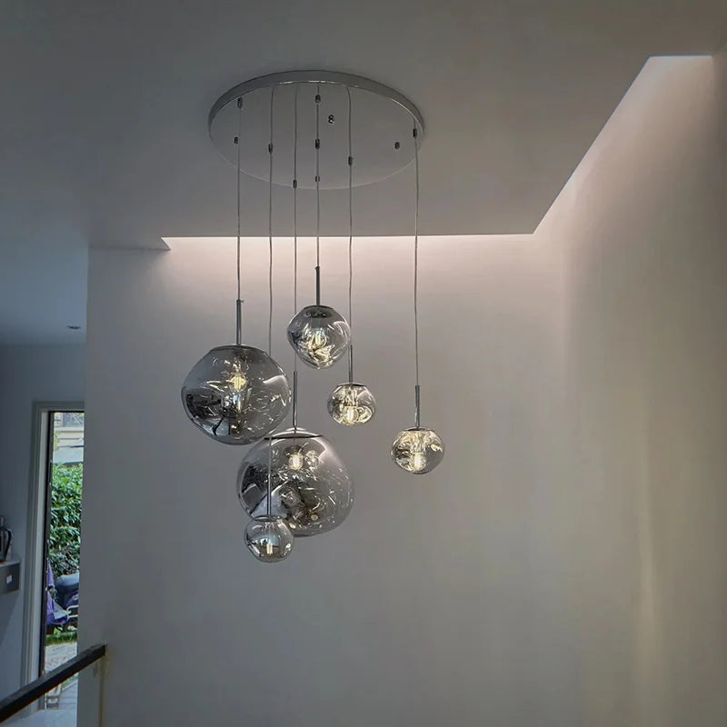 Luminaire Suspension design contemporain en cuivre – Référence : Nélia5823- - Nexa Lights