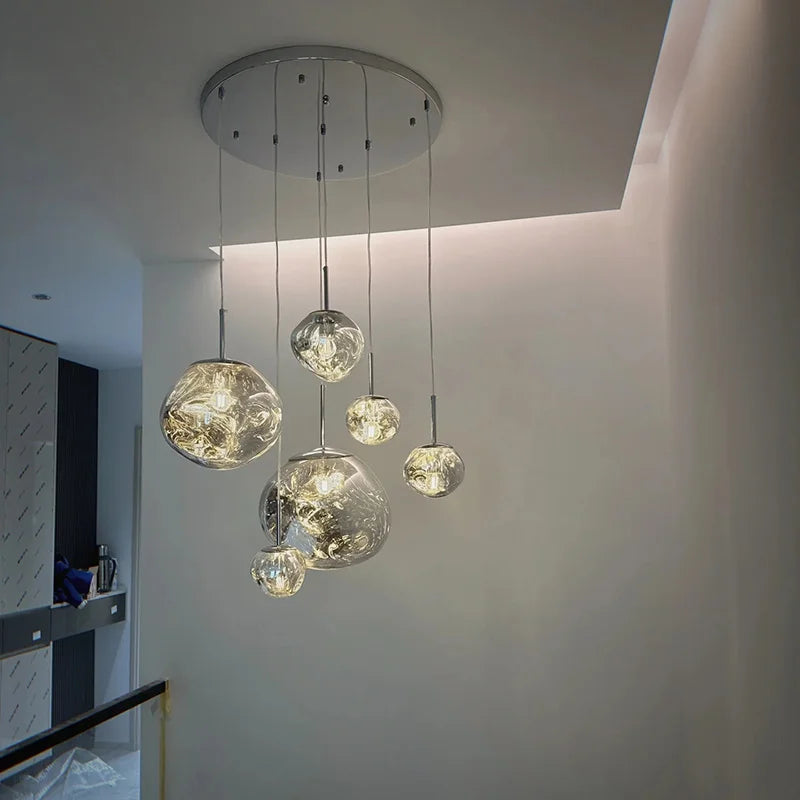 Luminaire Suspension design contemporain en cuivre – Référence : Nélia5823- - Nexa Lights