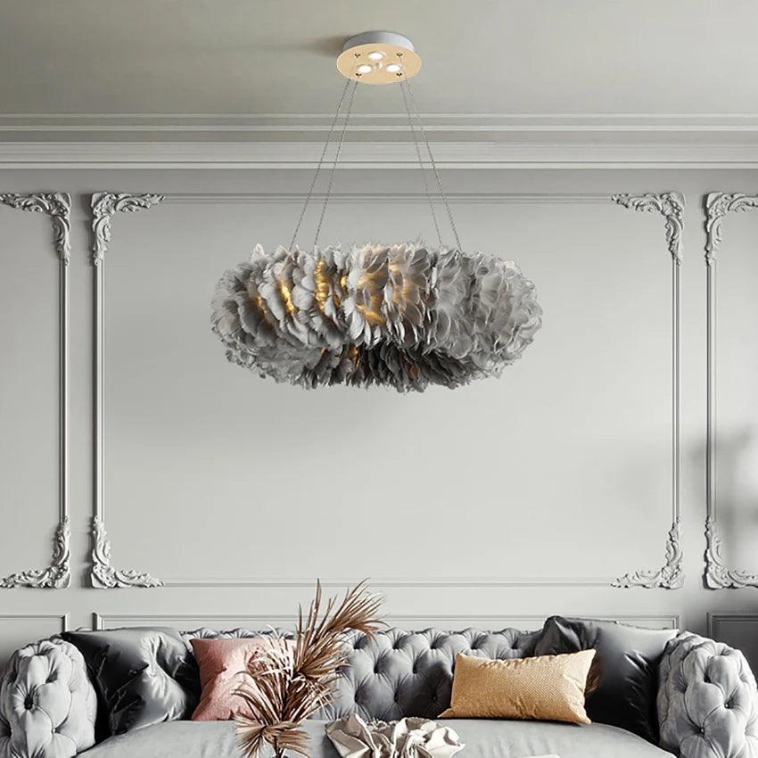 Luminaire Suspension design contemporain en plumes – Référence : Marilou6732-Luminaire Suspendu - Nexa Lights