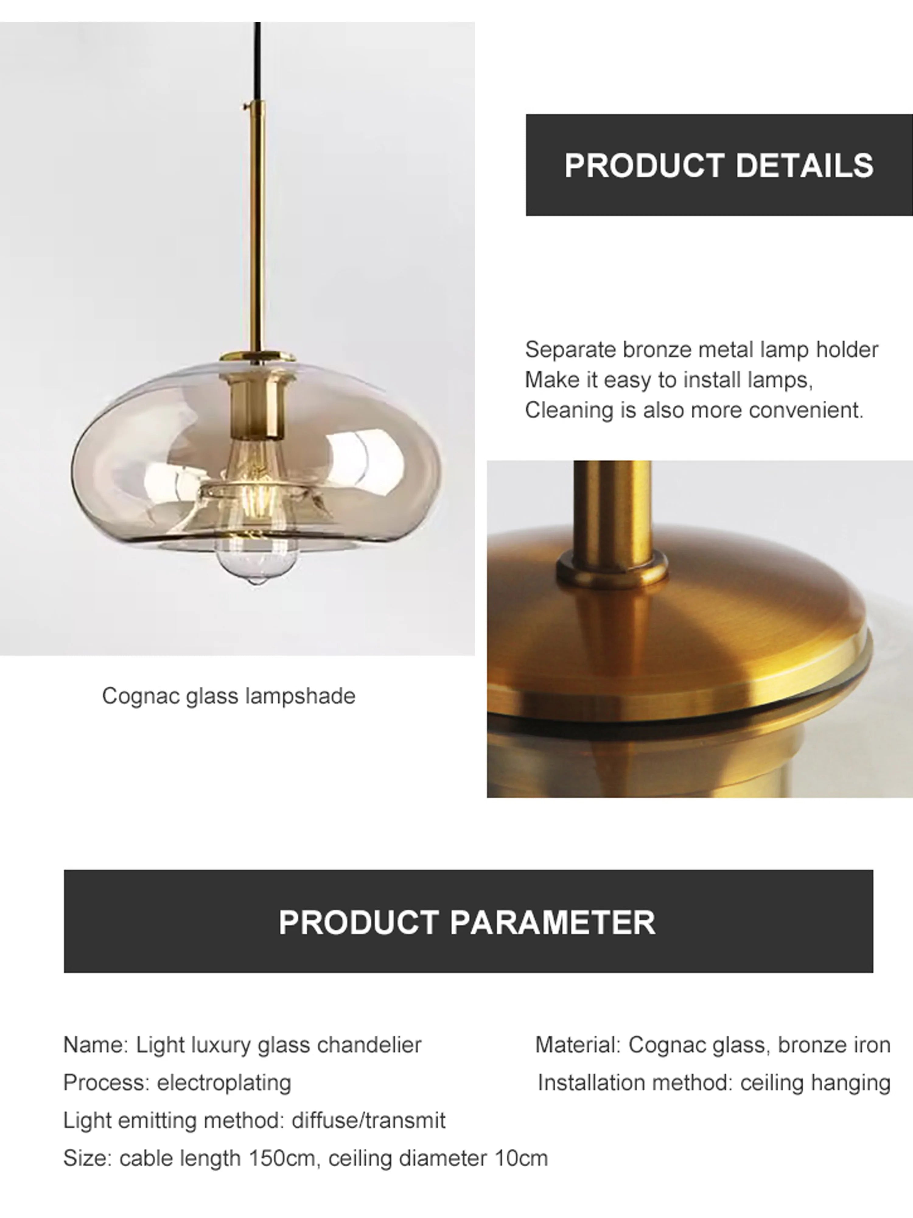 Luminaire Suspension design contemporain en verre – Référence : Alvyn5623- - Nexa Lights