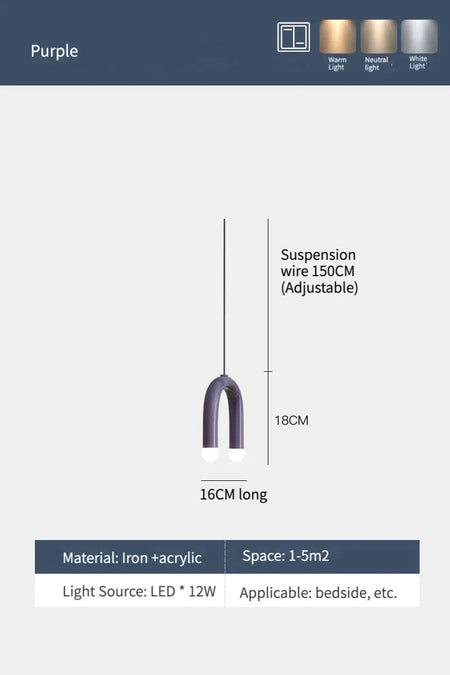 Luminaire Suspension design épuré en forme de U – Référence : Marlon5632-Luminaire Suspendu - Nexa Lights