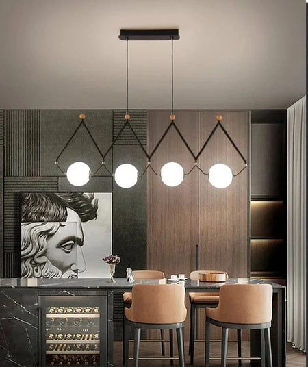 Luminaire Suspension design géométrique argenté – Référence : Marélia5123- - Nexa Lights