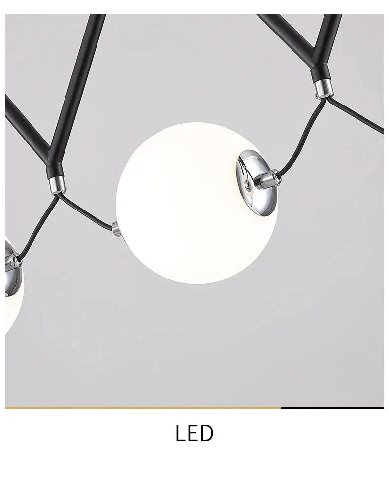 Luminaire Suspension design géométrique argenté – Référence : Marélia5123- - Nexa Lights