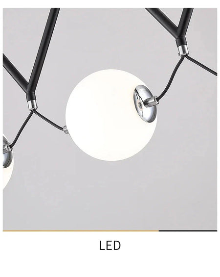 Luminaire Suspension design géométrique argenté – Référence : Marélia5123- - Nexa Lights