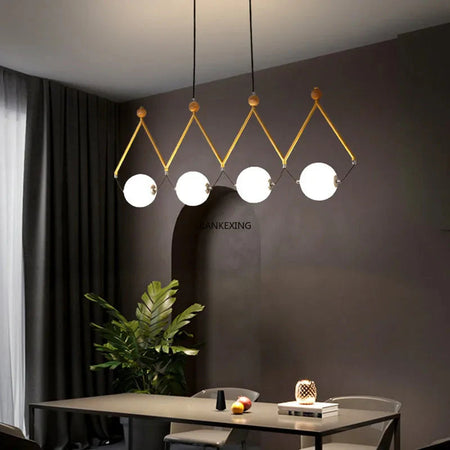 Luminaire Suspension design géométrique argenté – Référence : Marélia5123- - Nexa Lights