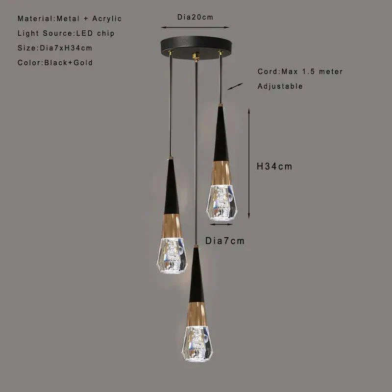 Luminaire Suspension design géométrique noir – Référence : Muriel4723-Luminaire Suspendu - Nexa Lights