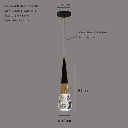 Luminaire Suspension design géométrique noir – Référence : Muriel4723-Luminaire Suspendu - Nexa Lights
