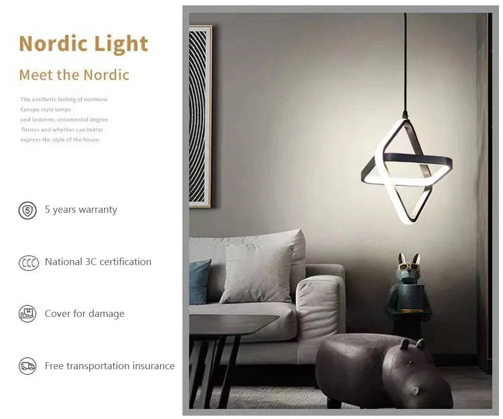 Luminaire Suspension design minimaliste noir – Référence : Vesper4732- - Nexa Lights