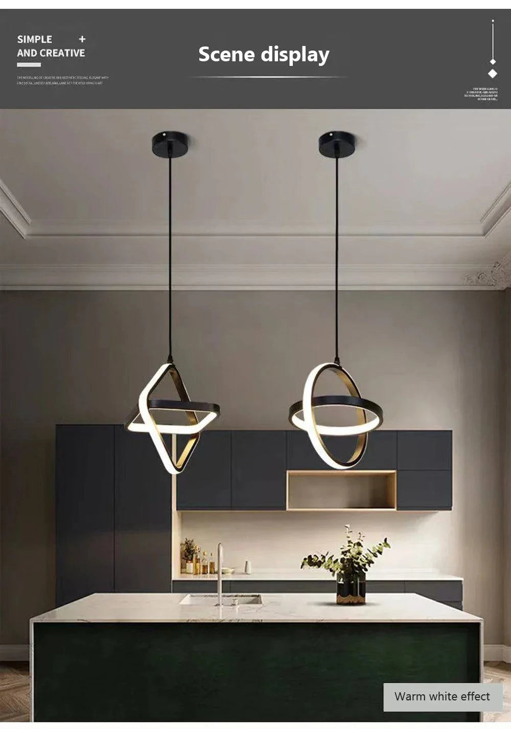 Luminaire Suspension design minimaliste noir – Référence : Vesper4732- - Nexa Lights
