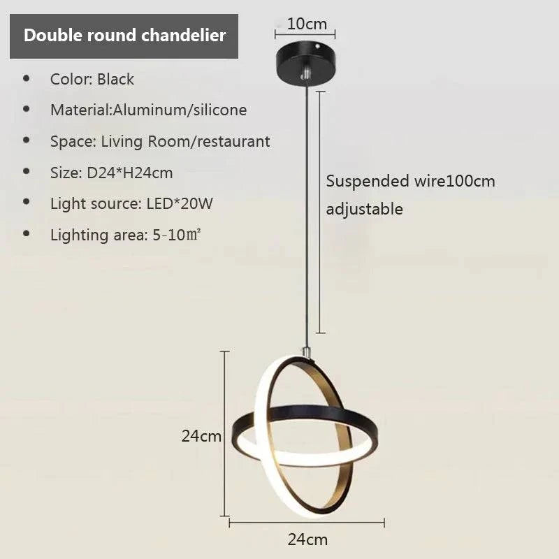 Luminaire Suspension design minimaliste noir – Référence : Vesper4732- - Nexa Lights