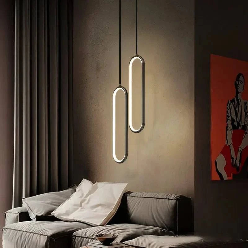 Luminaire Suspension design minimaliste noir et or – Référence : Darhyna5829- - Nexa Lights