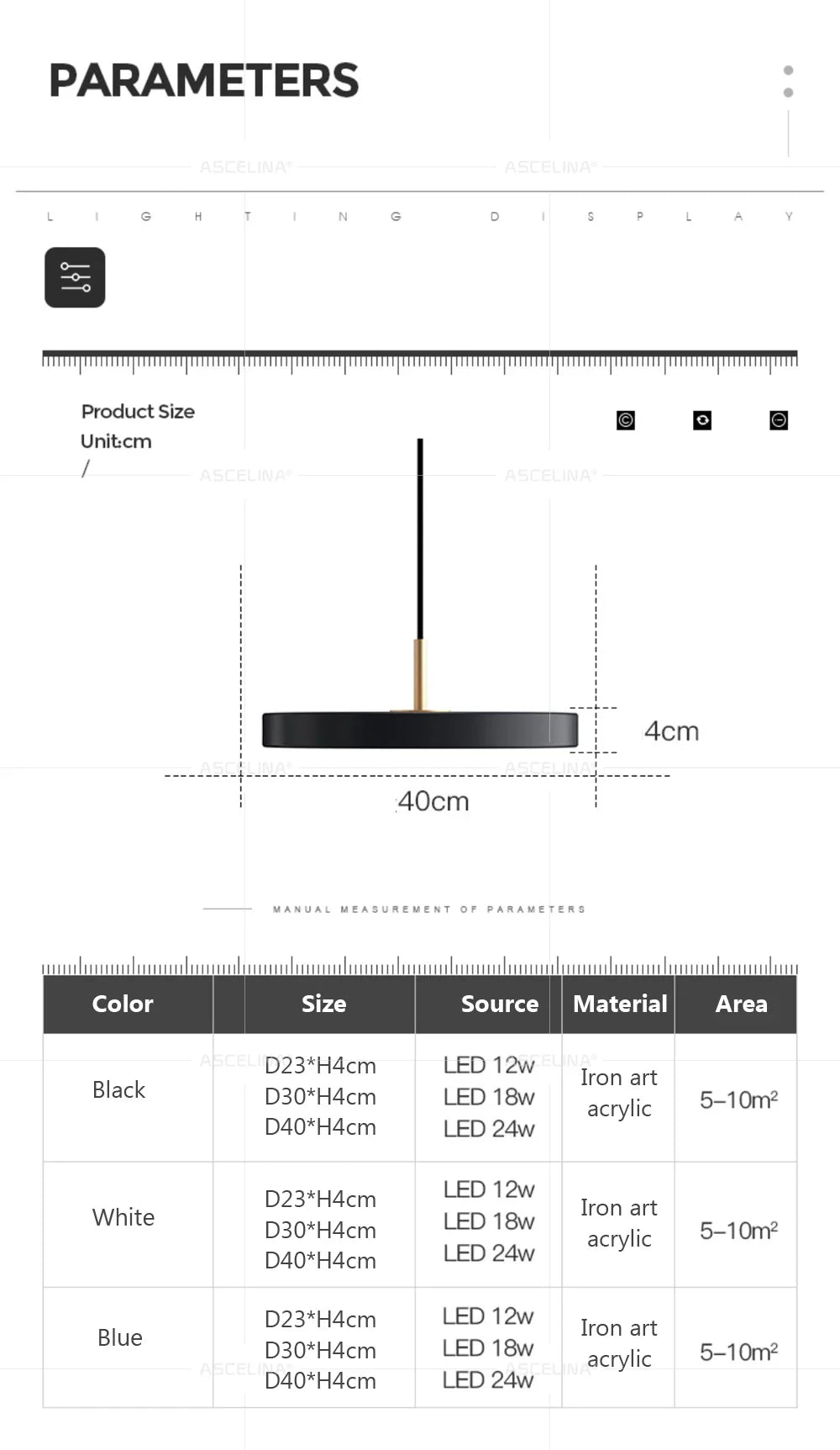 Luminaire Suspension design moderne – Référence : Ascelina6382- - Nexa Lights