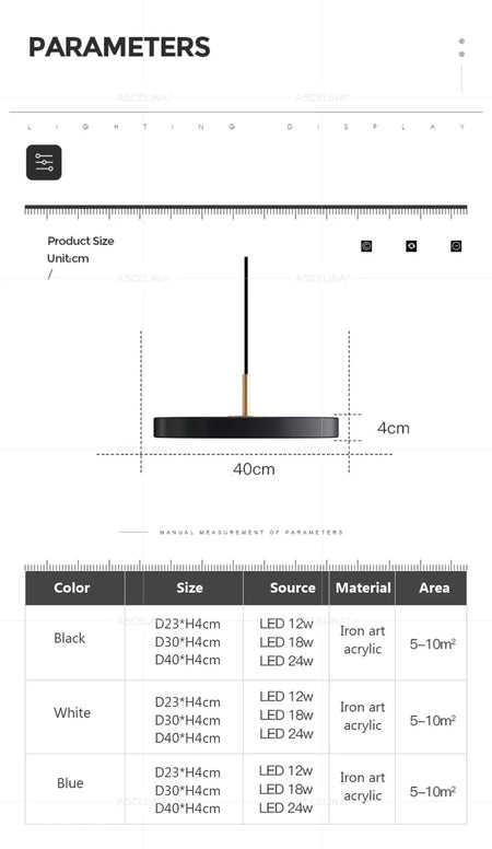 Luminaire Suspension design moderne – Référence : Ascelina6382- - Nexa Lights