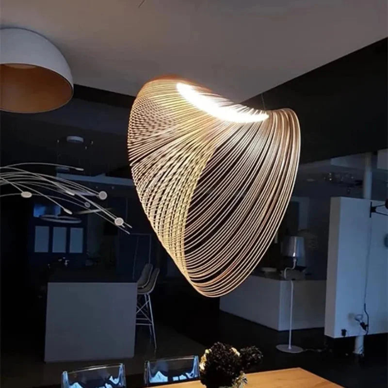 Luminaire Suspension design moderne en bois – Référence : Calista6723- - Nexa Lights