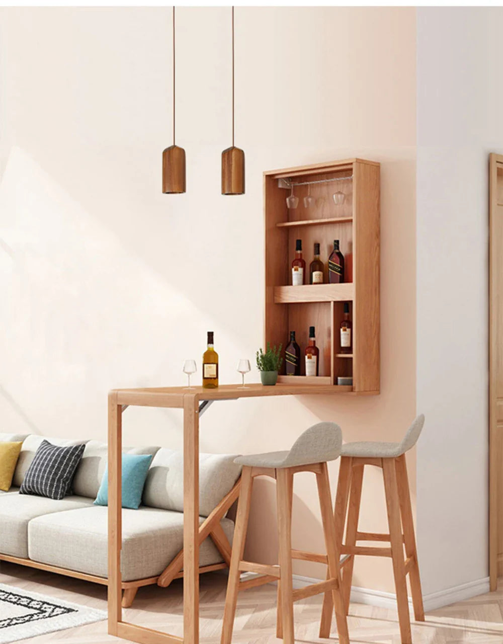Luminaire Suspension design moderne en bois – Référence : Olivine5724- - Nexa Lights
