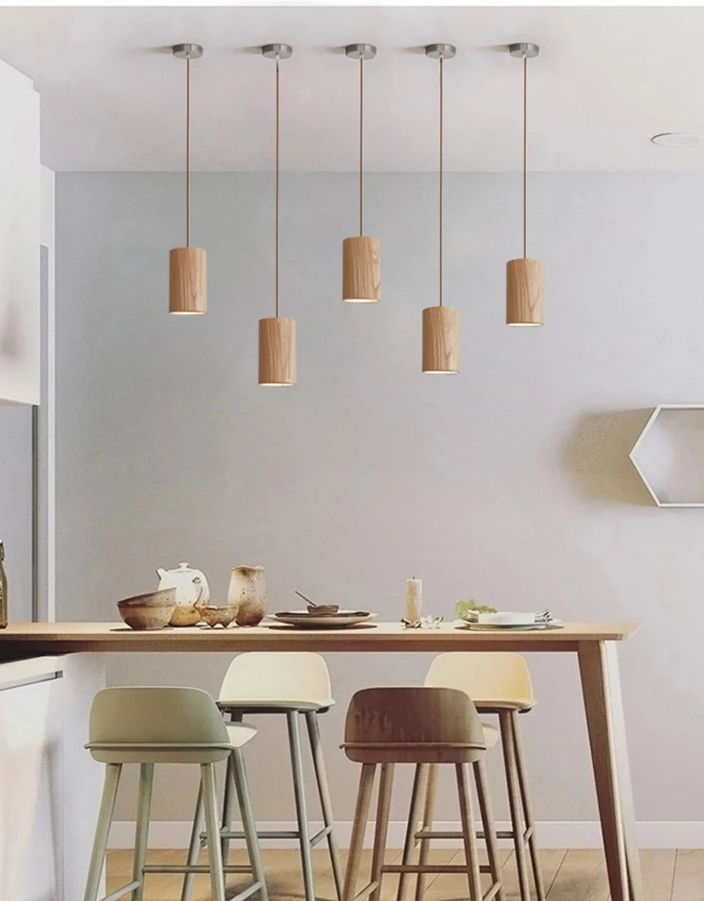 Luminaire Suspension design moderne en bois – Référence : Olivine5724- - Nexa Lights