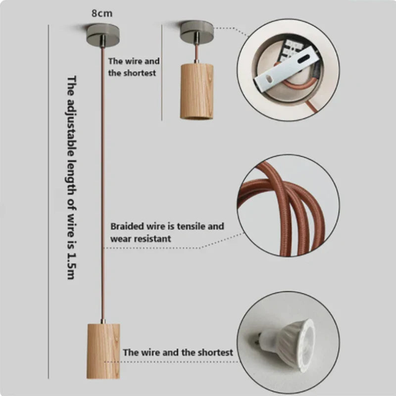 Luminaire Suspension design moderne en bois – Référence : Olivine5724- - Nexa Lights