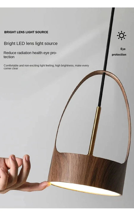 Luminaire Suspension design nordique en bois de noyer – Référence : Marilé6723- - Nexa Lights