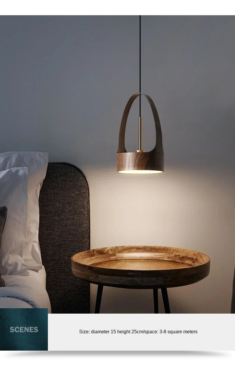 Luminaire Suspension design nordique en bois de noyer – Référence : Marilé6723- - Nexa Lights