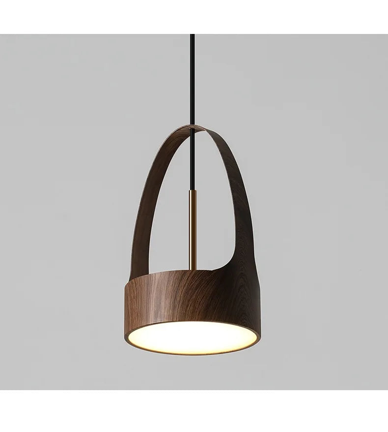 Luminaire Suspension design nordique en bois de noyer – Référence : Marilé6723- - Nexa Lights