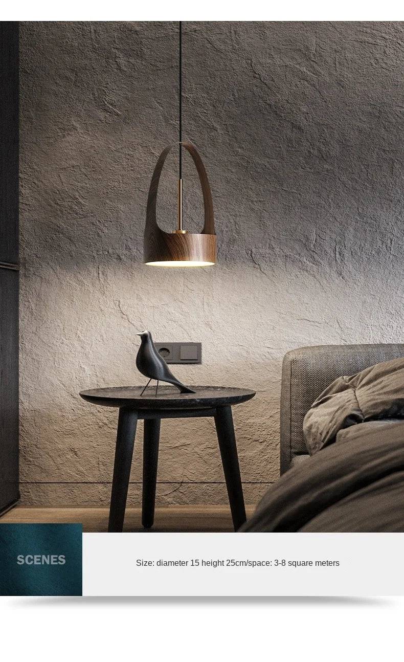 Luminaire Suspension design nordique en bois de noyer – Référence : Marilé6723- - Nexa Lights