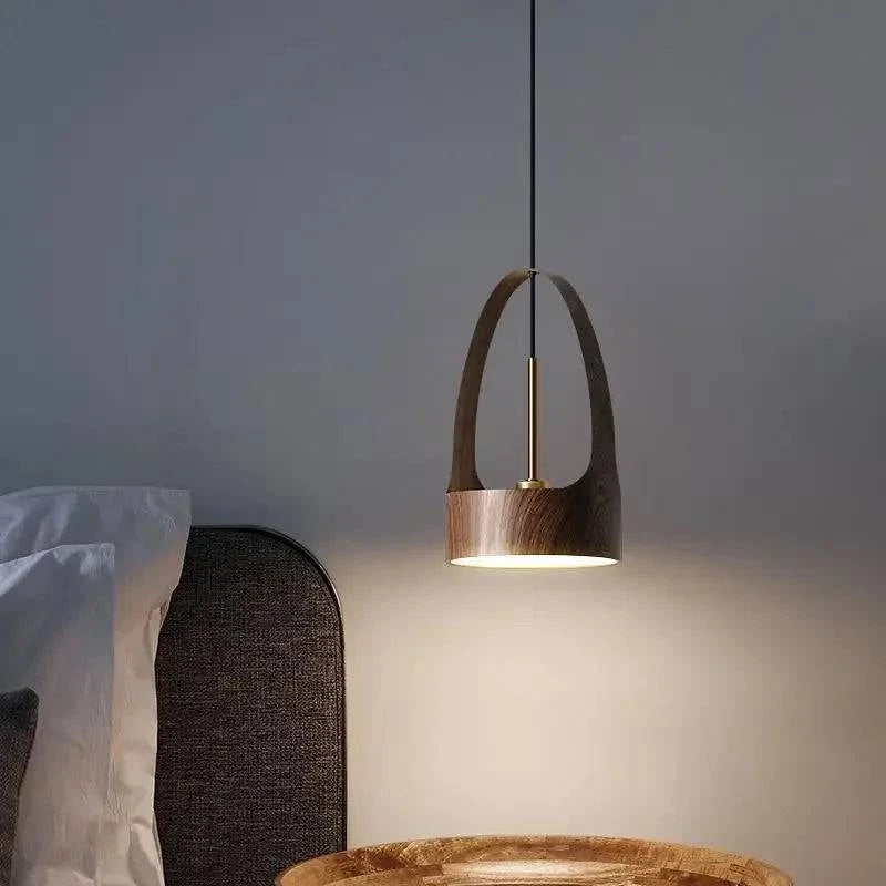 Luminaire Suspension design nordique en bois de noyer – Référence : Marilé6723- - Nexa Lights