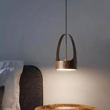 Luminaire Suspension design nordique en bois de noyer – Référence : Marilé6723- - Nexa Lights