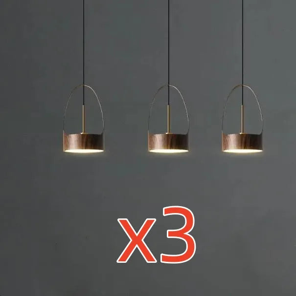 Luminaire Suspension design nordique en bois de noyer – Référence : Marilé6723- - Nexa Lights