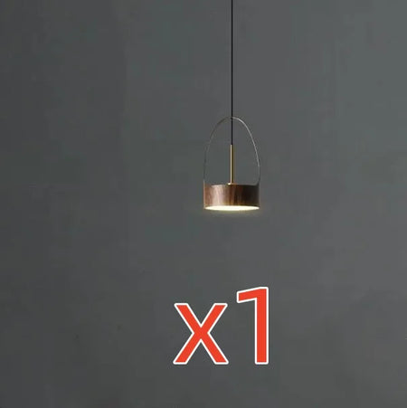 Luminaire Suspension design nordique en bois de noyer – Référence : Marilé6723- - Nexa Lights