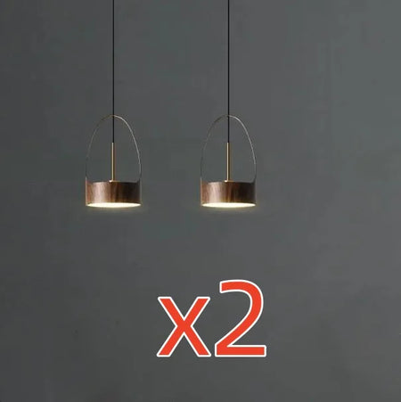 Luminaire Suspension design nordique en bois de noyer – Référence : Marilé6723- - Nexa Lights