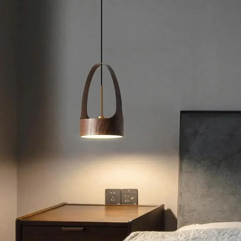 Luminaire Suspension design nordique en bois de noyer – Référence : Marilé6723- - Nexa Lights