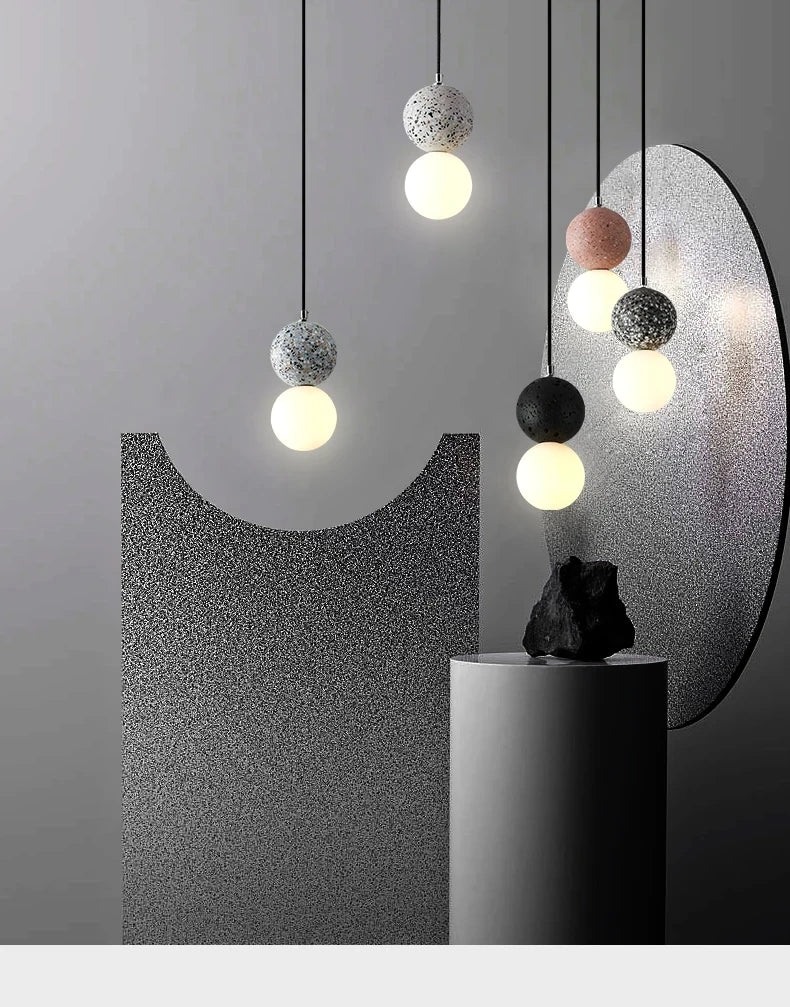 Luminaire Suspension design nordique en ciment – Référence : Marlo1538- - Nexa Lights