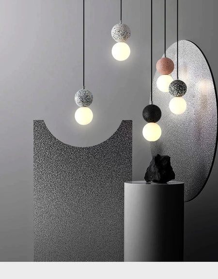 Luminaire Suspension design nordique en ciment – Référence : Marlo1538- - Nexa Lights