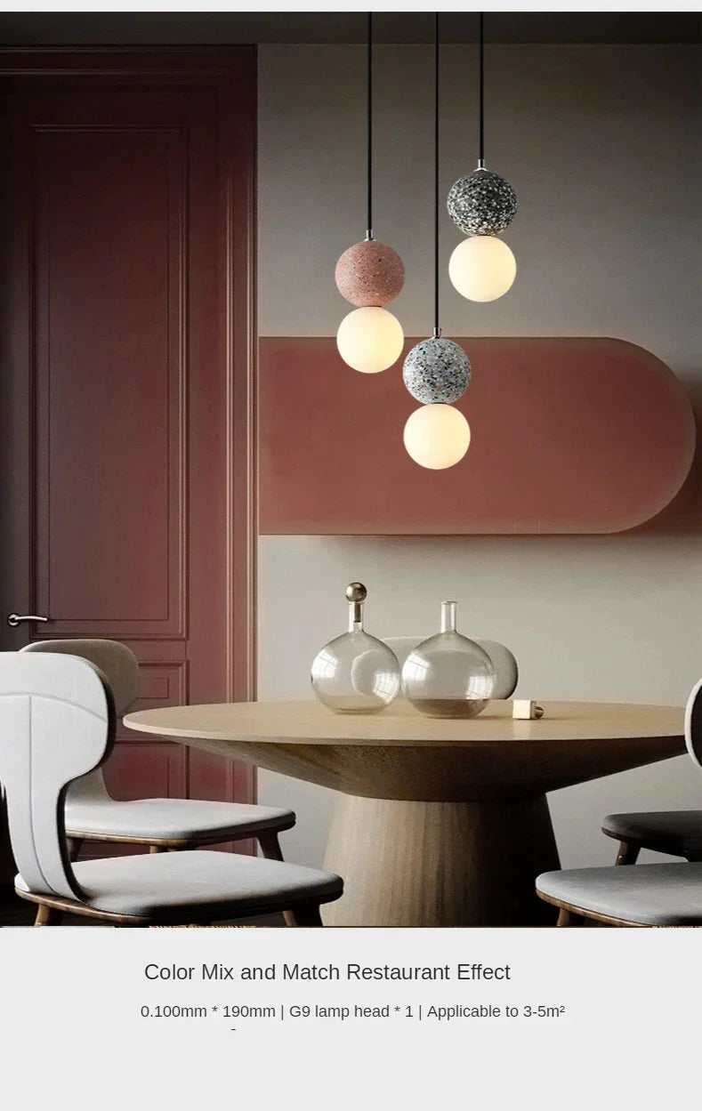 Luminaire Suspension design nordique en ciment – Référence : Marlo1538- - Nexa Lights