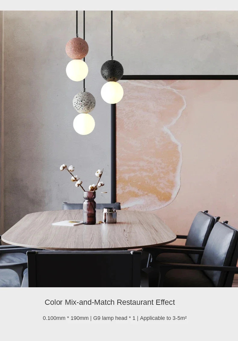 Luminaire Suspension design nordique en ciment – Référence : Marlo1538- - Nexa Lights