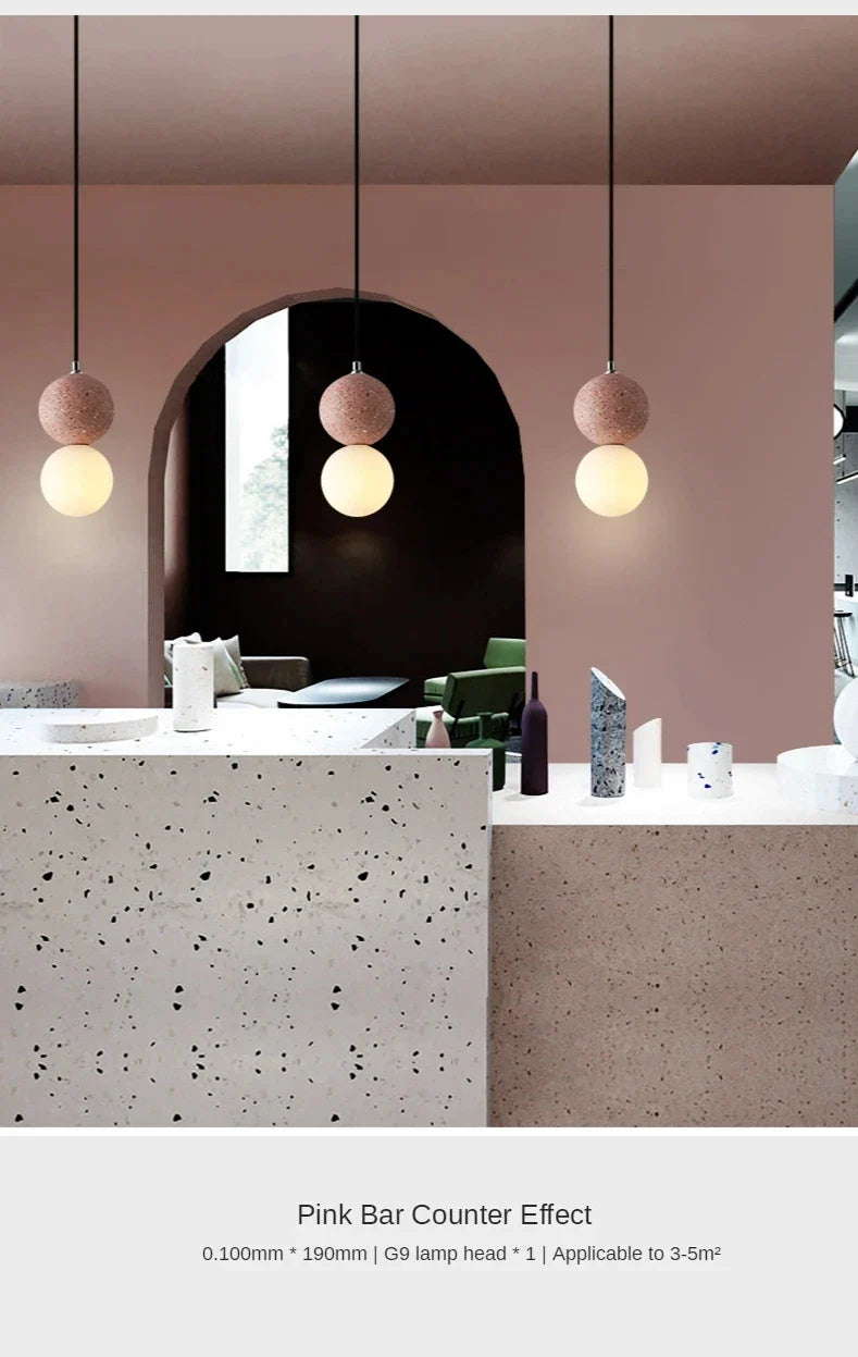 Luminaire Suspension design nordique en ciment – Référence : Marlo1538- - Nexa Lights