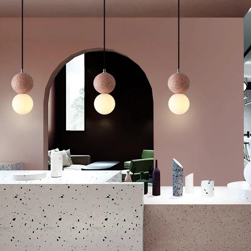 Luminaire Suspension design nordique en ciment – Référence : Marlo1538- - Nexa Lights