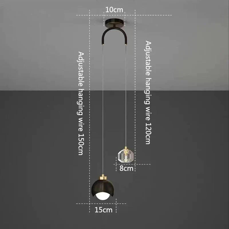 Luminaire Suspension élégante en cristal doré – Référence : Loriane5623-Luminaire Suspendu - Nexa Lights