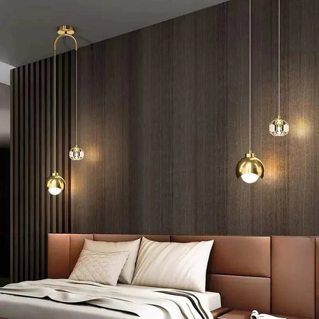 Luminaire Suspension élégante en cristal doré – Référence : Loriane5623-Luminaire Suspendu - Nexa Lights