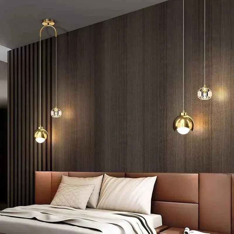 Luminaire Suspension élégante en cristal doré – Référence : Loriane5623-Luminaire Suspendu - Nexa Lights