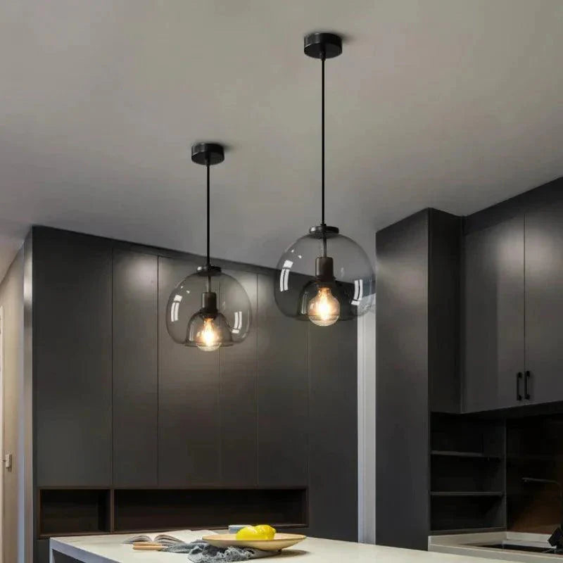 Luminaire Suspension fer forgé et verre fumé – Référence : Naël4723-Luminaire Suspendu - Nexa Lights
