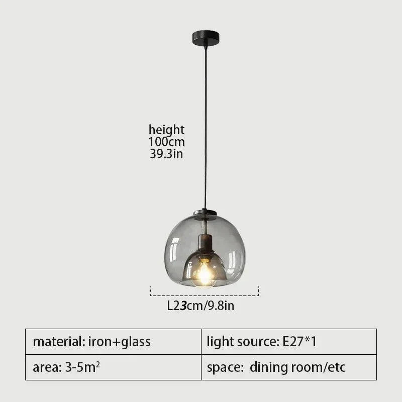 Luminaire Suspension fer forgé et verre fumé – Référence : Naël4723-Luminaire Suspendu - Nexa Lights