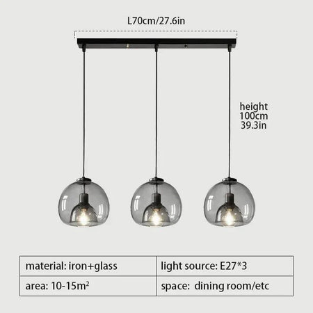 Luminaire Suspension fer forgé et verre fumé – Référence : Naël4723-Luminaire Suspendu - Nexa Lights