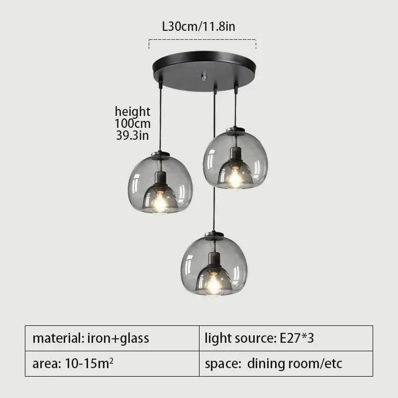 Luminaire Suspension fer forgé et verre fumé – Référence : Naël4723-Luminaire Suspendu - Nexa Lights